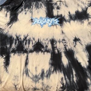 All Saints Black and Cream Tie-Dye Tee
